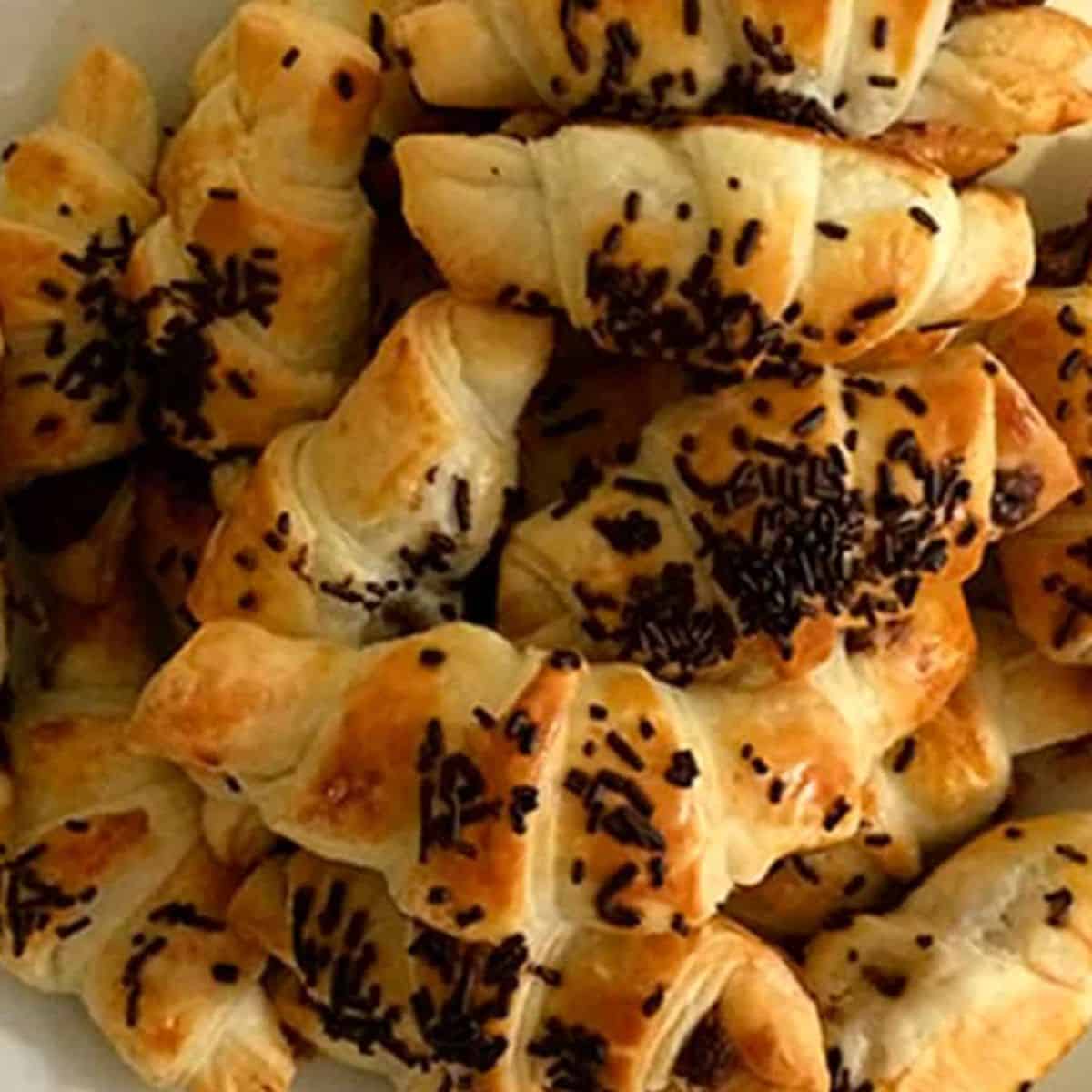 mini croissants de chocolate