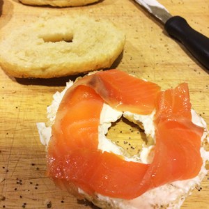 bagels de salmón