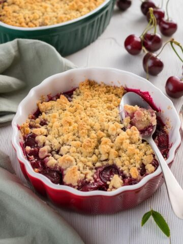 crumble de cerezas