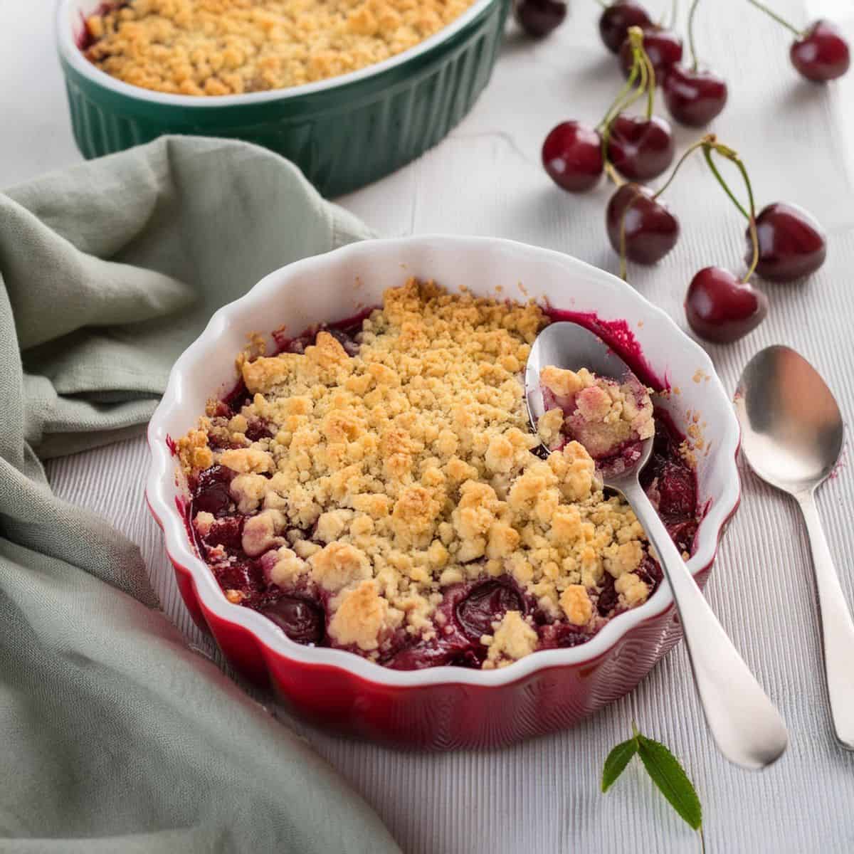 crumble de cerezas