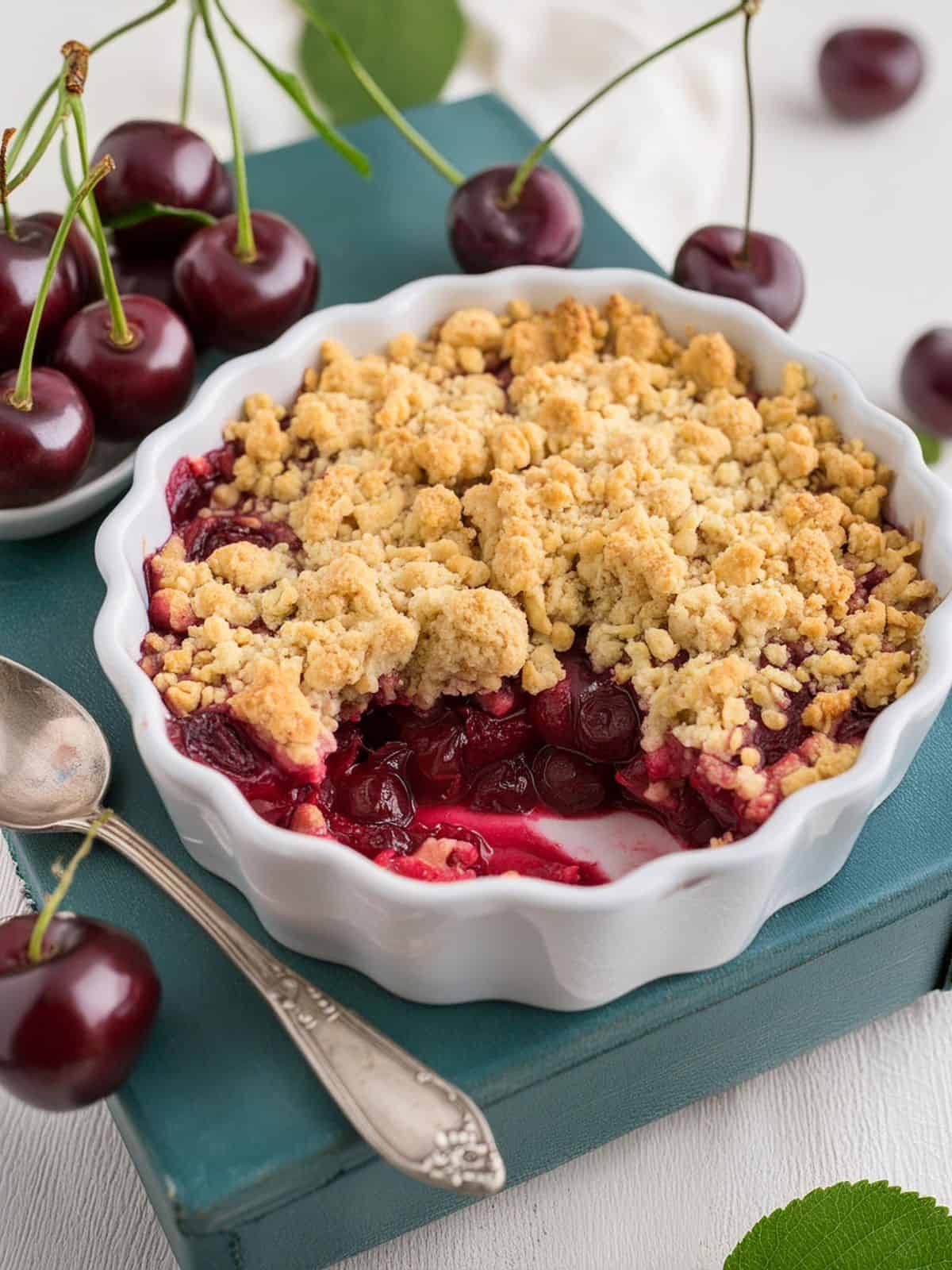 receta crumble cerezas