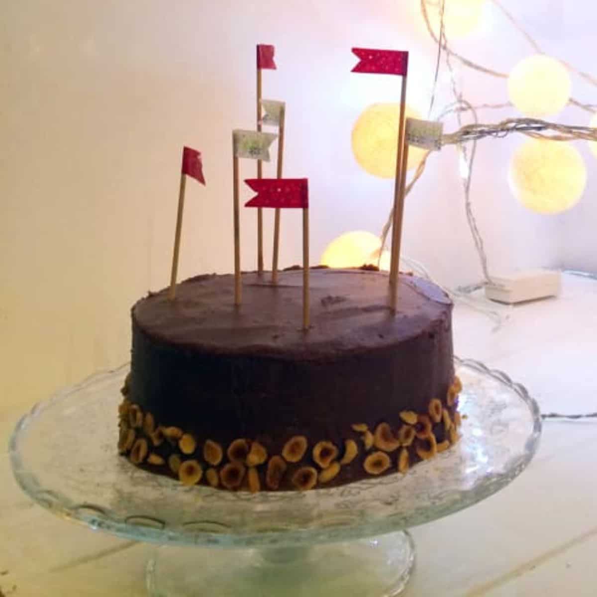 tarta de plátano y chocolate