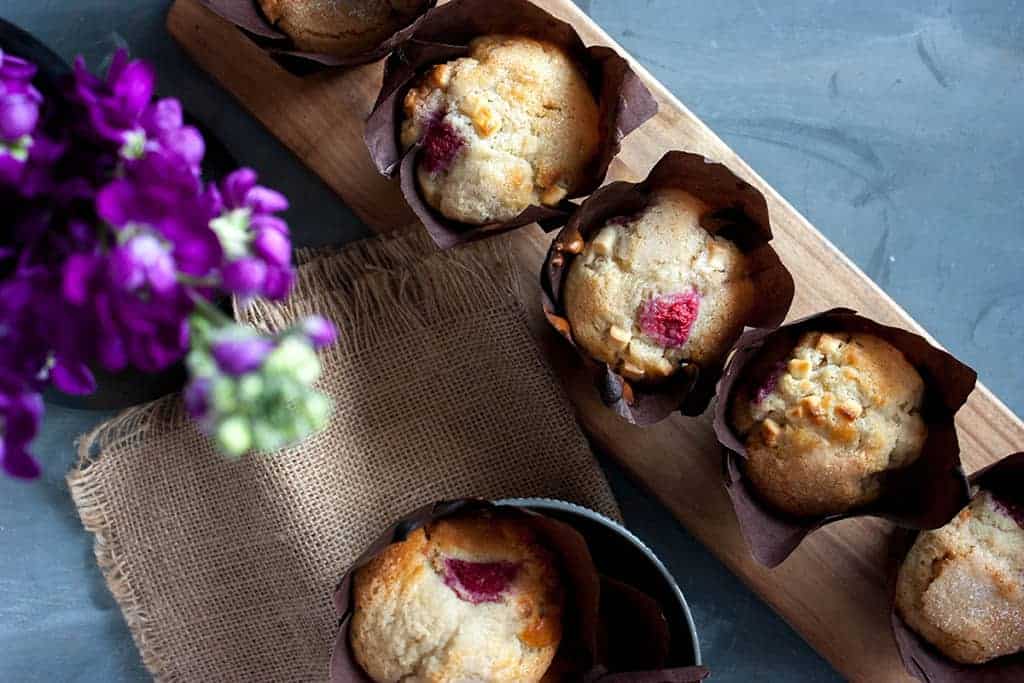 Receta de muffins de frambuesa y chocolate blanco