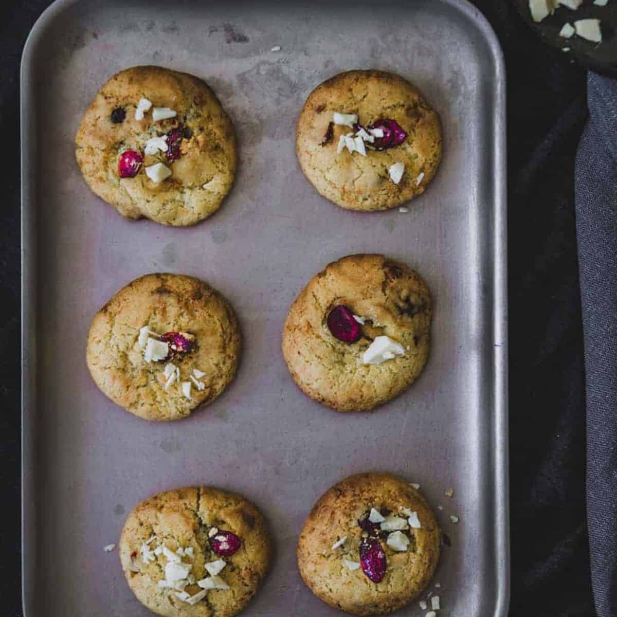 Galletas chocolate blanco y arandanos