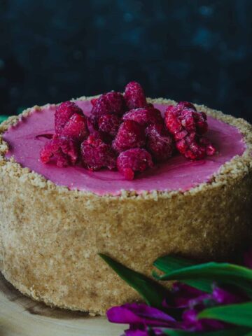 tarta de queso y frambuesa
