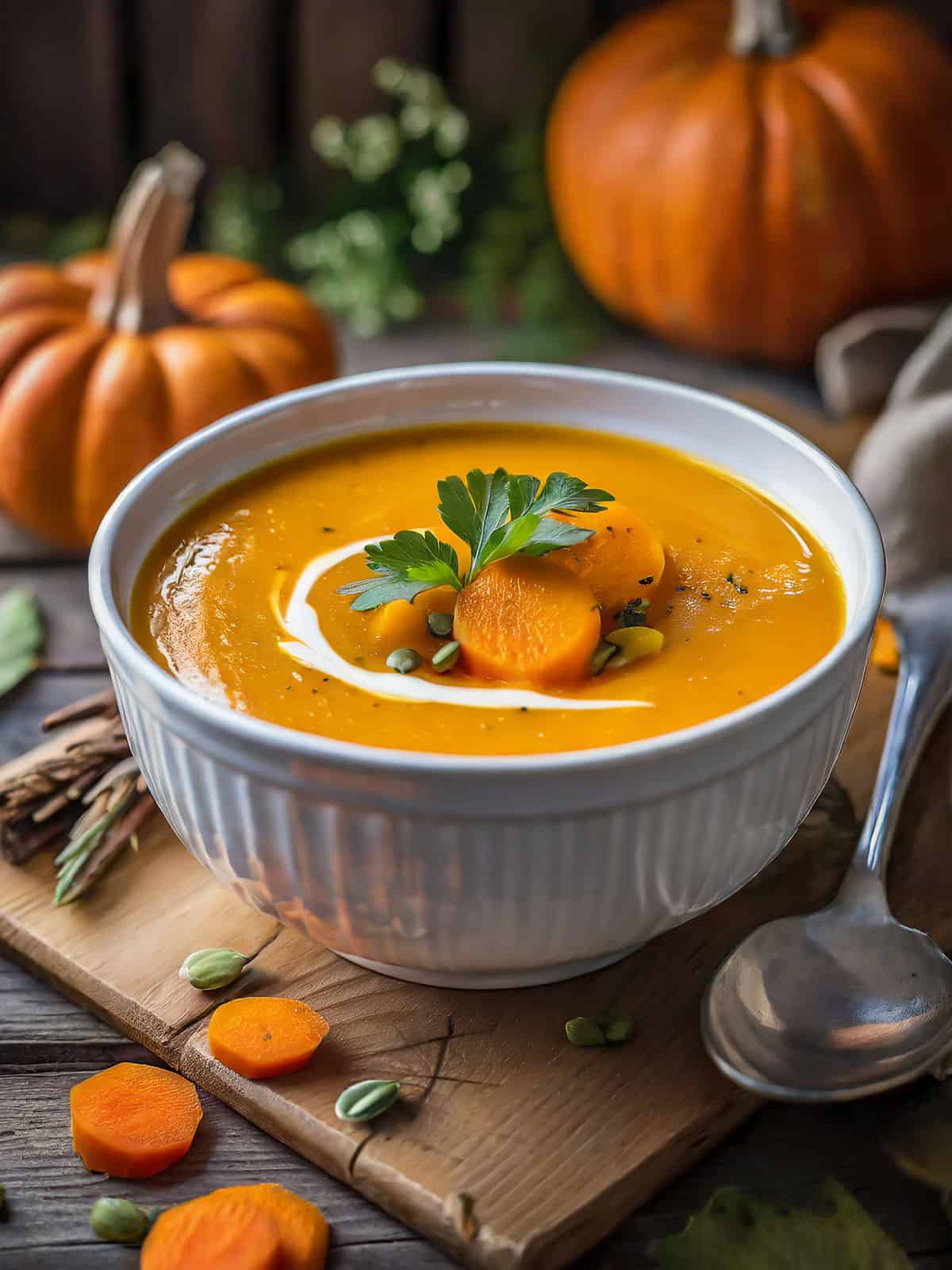 Pure de calabaza y zanahoria en bol