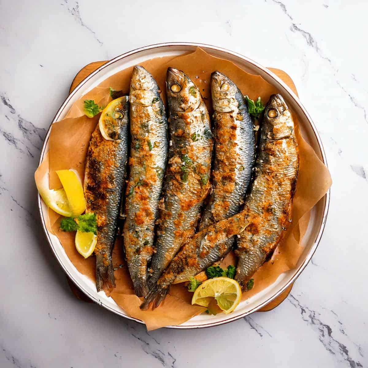 Sardinas en freidora de aire