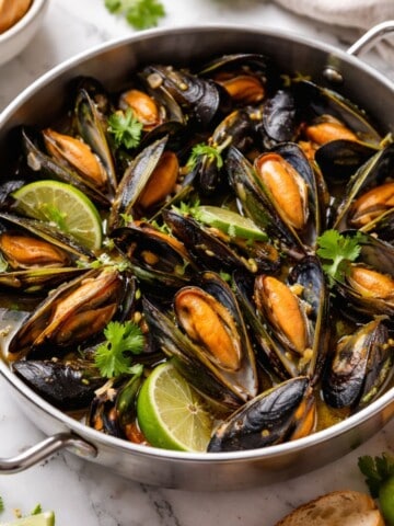 mejillones al vapor con cítricos