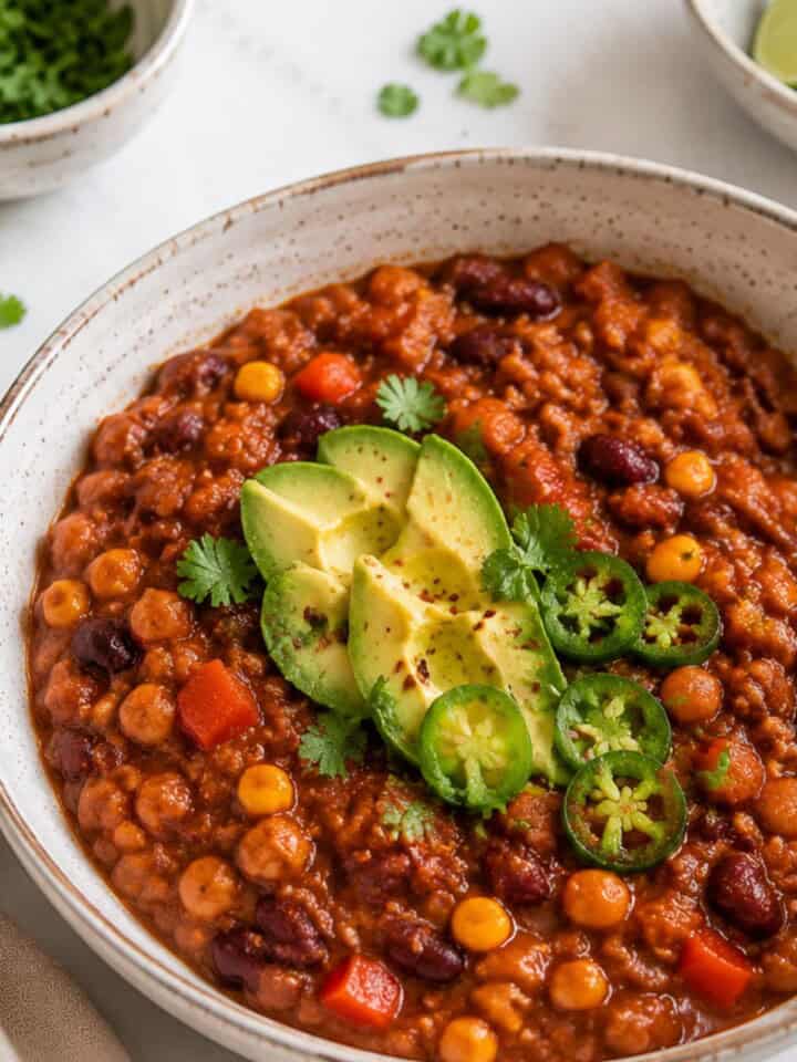 Chili vegetal de una sola olla